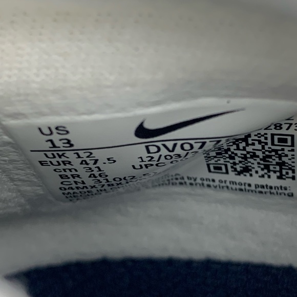 NEW Nike Vapor Edge Pro 360 Football Cleats White Black College Navy DV0778-001 - Picture 6 of 6